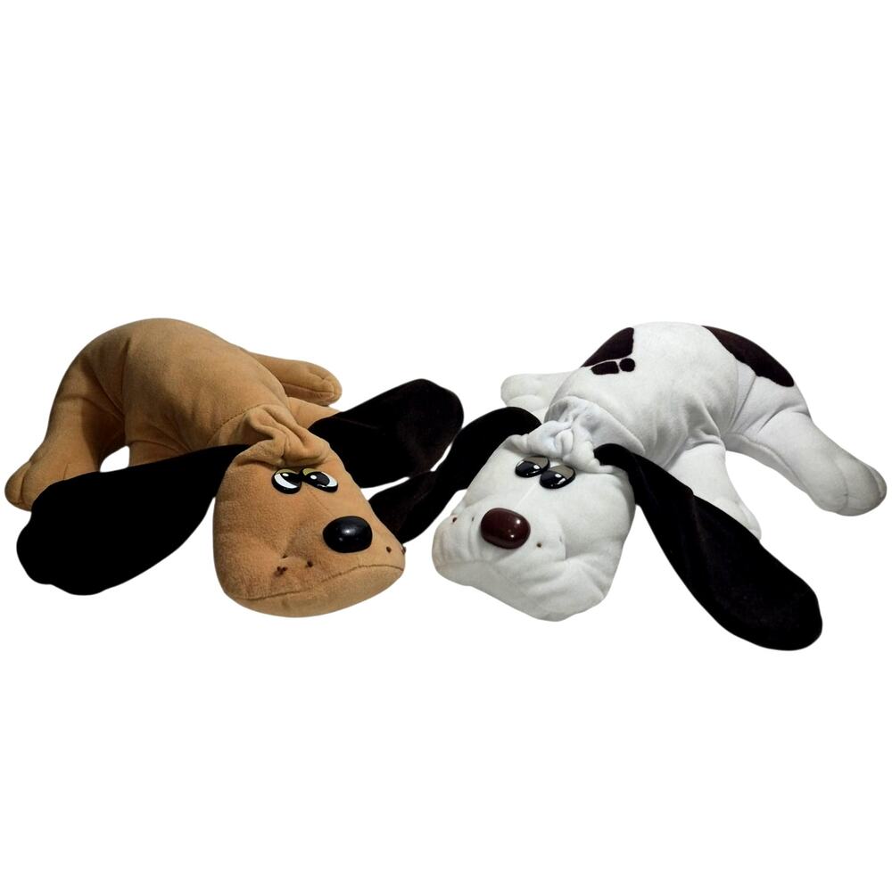 Pair of Vintage 1980s Full Sized Pound Puppies Plush Stuffed Animals 18"